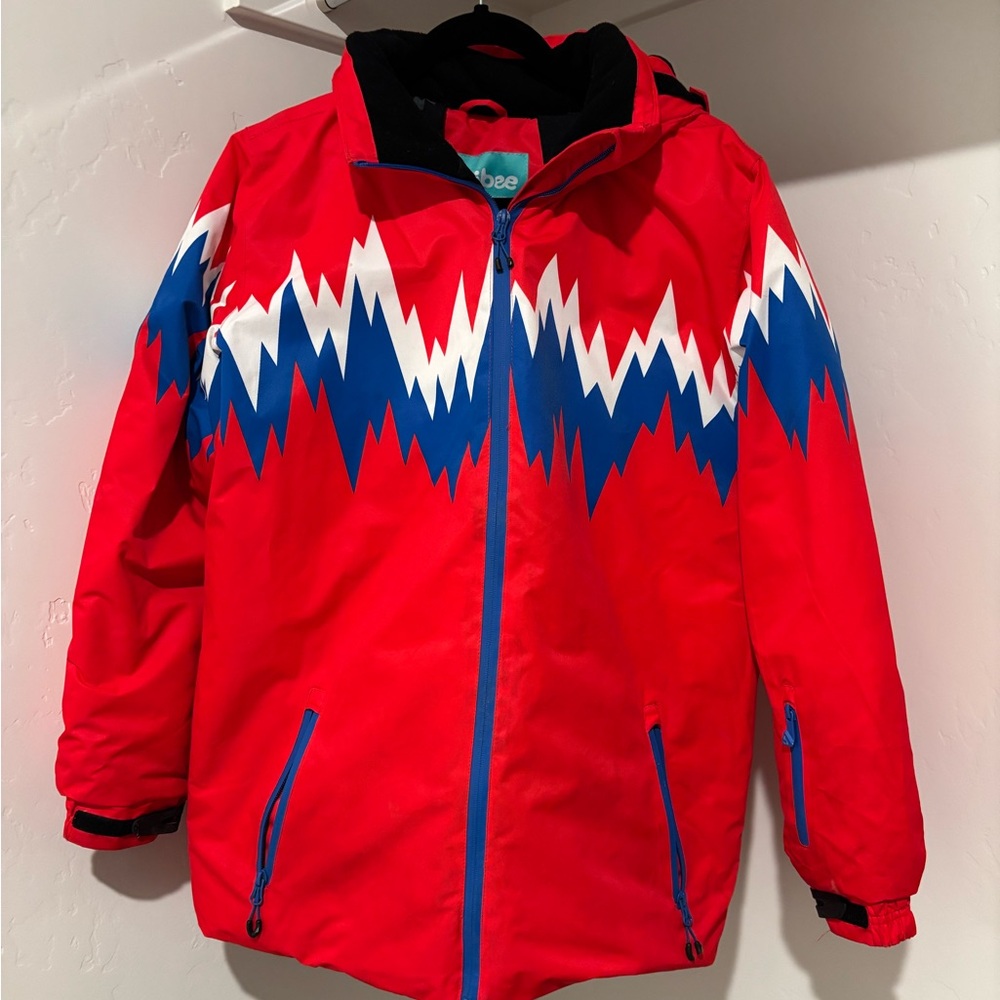 Kids ski Jacket in Red and Blue